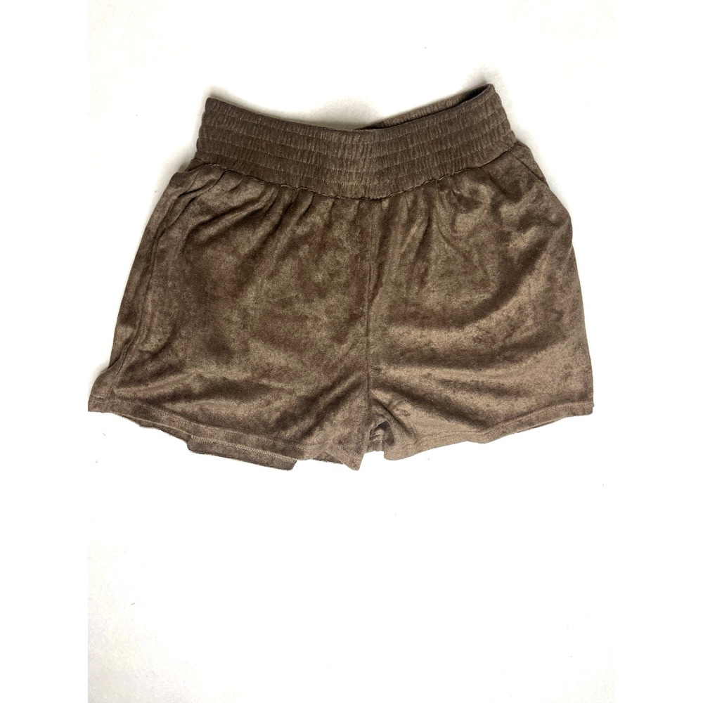 Pretty Little Thing Brown Towelling Beach Shorts Size 6 Lightweight Summer